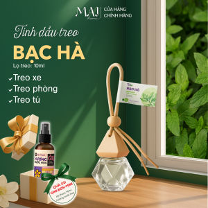 Tinh Dầu Bạc Hà Treo Thơm Xe Hơi TINHDAUSACHANH 10ml Tinh Dầu Lọc Không Khí Trang Trí Bàn Làm Việc