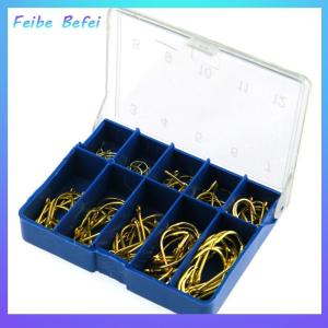 [Feibe Befei] 100Pcs #3-#12 Black Freshwater Fishing Hooks Carbon Steel Carp Fishhooks Barbed Hooks Kit Fishing Tackle Accessories