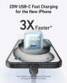 Anker USB C Charger Block, 20W PIQ 3.0 Compact Fast Charging for iPhone 17/16/15 and More Series, Galaxy, Pixel 4/3, iPad A2637. 