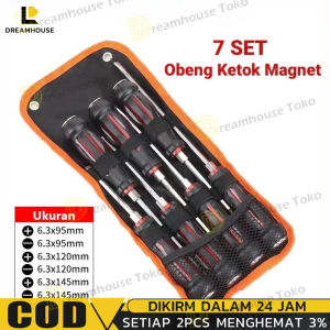 【Ready】7PCS/SET Obeng Ketok Magnet Phillips Dan Plus Obeng Tip Magnetic Multifungsi Screwdriver Tip Magnetik Chrome Vanadium Obeng