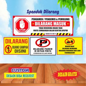 Spanduk Banner Dilarang Buang Sampah Parkir Masuk Bisa Request Desain