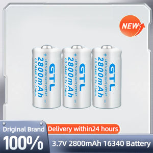 【Manila In-Stock Inventory 100% original GTL 3.7y 2800mAh 16340 and cR123A Lithiumion Rechargeable Battery for Laser Pointer Led Flashlight Cameras