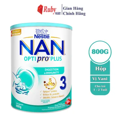 Sữa bột Nestlé NAN OPTIPRO PLUS 3 800g/lon với 5HMO Giúp tiêu hóa tốt + Tăng cường đề kháng