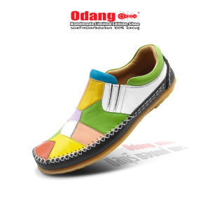 โอแดงชู รองเท้าหนังแท้แฮนด์เมด ของแท้ 100% รหัสสินค้า 401W หุ่มส้น สลับสี สี : หลากสี