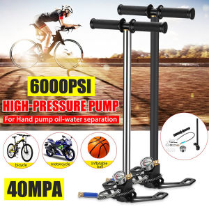 Unicorn Pcp Pump 4500/6000Psi High Pressure Hand Pump 3 Stage Air Pump For High Pressure Tires And Pre-Charged Pneumatic Airguns Sliver/Black color