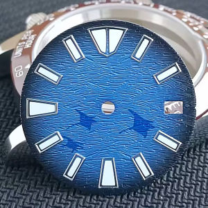 new 28.5MM New Surface NH35 Dial Strong Green Luminous Modified Diving Surface NH35 Assembled Mechanical Dial Accessories Parts high-quality