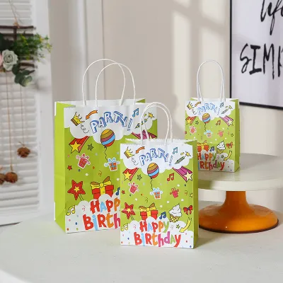 [SG] Big Size Birthday Paper Bag Kids Birthday goodie bag High Quality Kraft Paperbag birthday party childrens day present