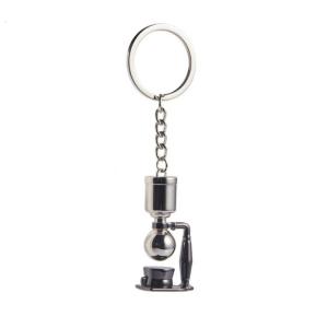 Portable Miniature Espresso Supplies Keychain Fashionable Alloy Keyring Bag Charm for Coffee Lovers and Collectors