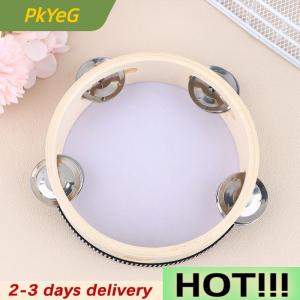 PkYeG 1Pc 15cm Wooden Tambourine Drum Kids Handheld Drum Percussion Musical Instruments Toys For Children Educational Toys