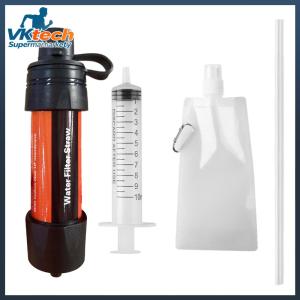 1 แพ็คกรองน้ำกลางแจ้งฉุกเฉินน้ำดื่มเครื่องฟอกอากาศ MINI เครื่องกรองน้ำสำหรับ Camping Hiking Travel ฉุกเฉิน