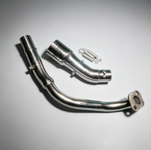 Easyride P/Q/Fi stainless elbow on Akrapovic Round with DB reducer