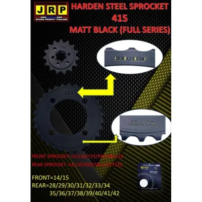 JRP 🇹🇭 sprocket 415 full matt black lc135 rxz y110 ss2 lagenda110 srl110 y125