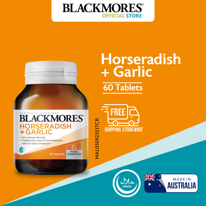Blackmores Horseradish & Garlic 60s Provides Temporary Relief of
