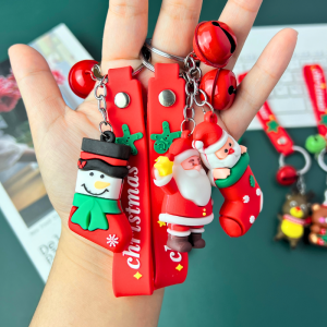 พวงกุญแจ พวงกุญแจคริสต์มาส มีกระดิ่ง กุญแจการ์ตูน ตุ๊กตาซานต้า น่ารัก คละลาย ของขวัญ คริสต์มาส