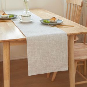 ANHEY Solid color Table Runner Linen Rectangular Table Cover Home Decor Thicker Tablecloth Table Decoration