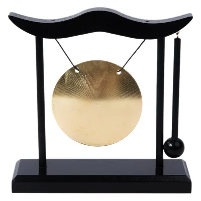 Mini Desktop Gong Feng Shui Gong with Mallet Chinese Folk Musical Instrument