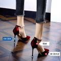 Elegant Girl high heel for women ladies heeled sandals korean style Word with shoes red party tip wedding Shoes Kasut Perempuan summer. 