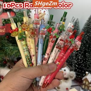 [COD] SHgeZm 5 10pcs dễ thương giáng sinh bút phim hoạt hình Santa Claus Snowman Elk nhấn Gel bút văn phòng đồ dùng học sinh văn phòng phẩm quà tặng