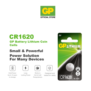 GP Lithium Coin Cells Battery CR1620 [ Card of 1s ] (BR1620 ML1620 DL1620 VCR1620 KECR1620 CR 1620)