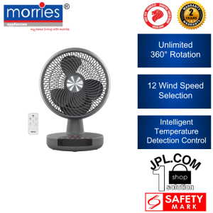 Morries 9 Inches Remote Air Circulation Table Fan MS 2816DCDF (2 Years Warranty)(8 Years Warranty On Motor)