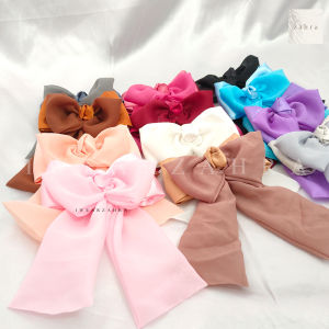 JEPIT PITA SATIN CHIFFON - Jepit kupu satin silk premiun chiffon aksesoris rambut & dasi kilap halus