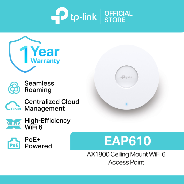 TP-Link EAP610 AX1800 Wireless Dual Band Ceiling Mount Access Point ...