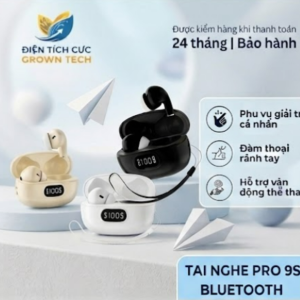 Tai Nghe Bluetooth Pro 9S kiểu dáng sang trọng nhỏ gọn hộp sạc có đèn LED hiển thị pin