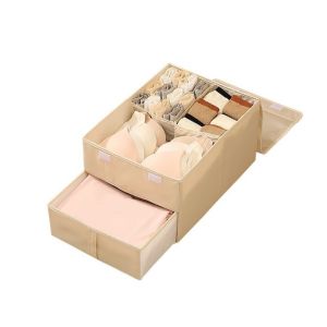 DVFDA Drawer Type Underwear Storage Box Double Layer Large Capacity Closet Divider Container Durable Waterproof Sock Lingerie Organizer for Clothes