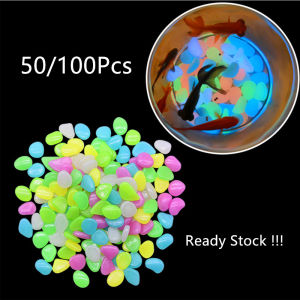 WHL 100Pcs Luminous Pebble Stone Batu Kerikil Bercahaya Garden Decoration Glow In The Dark Home Decor 鱼缸 装饰 夜光石