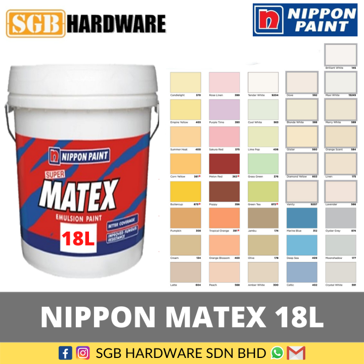 NIPPON MATEX 18Liter / NIPPON MATEX 18L / EMULSION PAINT 18L / WALL ...