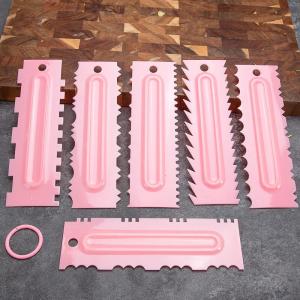 Bộ 6 dụng cụ gạt họa tiết bánh miếng gạt kem nhựa dùng trong nhà dụng cụ nướng bánh mì