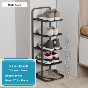 【DAILY ESSENTIAL】 Slim Metal Shoe Rack | 4-7 Tiers | Gold Ivory or Matte Black