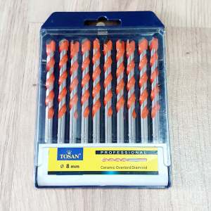 Bộ Dụng Cụ 10 Mũi Khoan Bê Tông Cùng Size 8mm Đuôi Trơn Phụ Kiện Dụng Cụ Điện Thiết Yếu Cho Máy Khoan