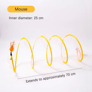 MAODEBEAR Foldable Cat Tunnel Tube Interactive Pet Toy Collapsible Indoor Play Feather Mouse 猫隧道钻洞圈