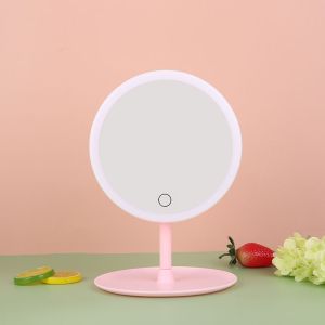 🔥RDY STOCK🔥LED Light Makeup Beauty Rechargeable Makeup Mirror Adjustable Rotation Countertop Cosmetic Mirror LED Cermin