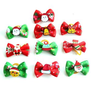 BENEDICT บูติกทำมือยางรัดคริสต์มาสสัตว์เลี้ยงสุนัขแมวสุนัขอุปกรณ์เสริมผมโบว์ติดผมสุนัขกิ๊บติดผมโบว์กรูมมิ่งสุนัข