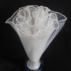 BETTERFORM Pearl Lace Flower Wrapping Cloth Wave Yarn Handmade Bouquet Gift Packaging Paper  28cmx4Yards Flower Bouquet Wrapping For Valentines Day Wedding
