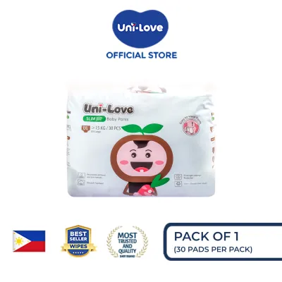UniLove Slim Fit Baby Pants 30s (XX-Large) Pack of 1 - Hypoallergenic | Super Absorbent | Ultrasoft | Neutralizes PH Level | Double Leakguard | Pants type | Breathable