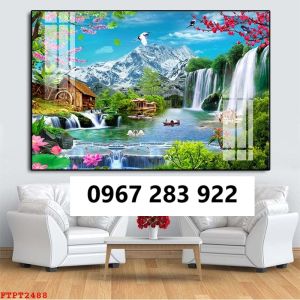Tranh gạch 3D cảnh thác nước