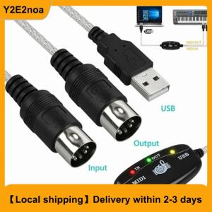 【Local shipping】 USB IN-OUT MIDI Cable Converter PC to Music Keyboard Adapter Cord
