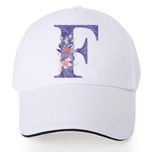 Topi Baseball Casual Baseball Cap Adjustable Golf Caps Purple Flower Print Trucker Visors Sun Hats Sports Running Hat