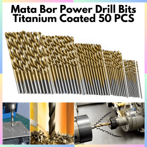 FAST DELIVERY Mata Bor Mini Power Drill Bits Titanium Coated 50 PCS 1 Set Lengkap Kecil Multifungsi