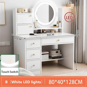 Dressing Table For Bedroom Modern Minimalist Makeup Storage Cabinet Integrated Desk Small Apartment Master Bedroom Ins Style Vanity With Mirror Space Saving Multifunctional Home Furniture For Cosmetic Organization
