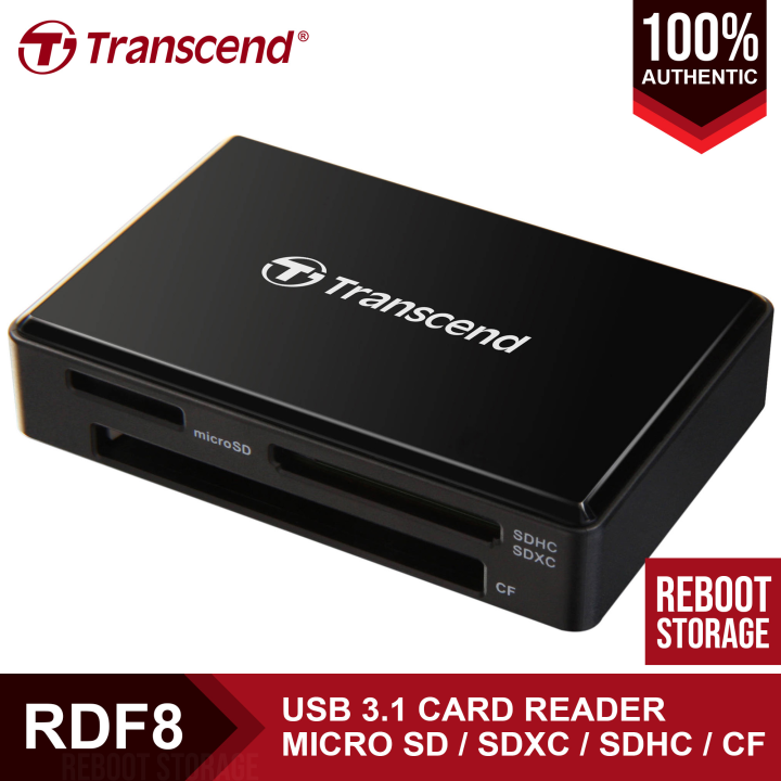 Transcend RDF8 RDF8K2 USB 3.1 Super Speed Multi Card Reader Black ...