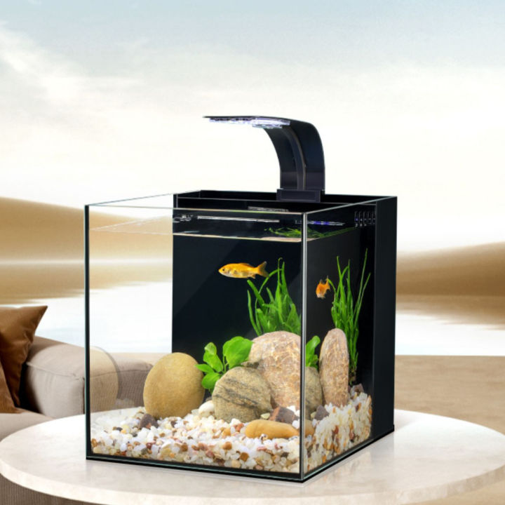 YEE Small Ultra White Fish Tank Ecological Desktop Back Filter