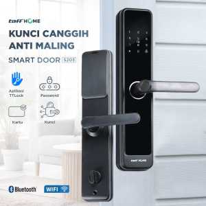 PROMO TaffHOME Smart Door Lock Pintu Rumah Kunci Rumah Sidik Jari Digital Password Bluetooth Card