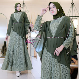 MIHRIMA BROKAT DRESS SLENDANG PREMIUM MUTIARA FULL BROKAT