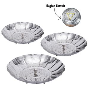 Murah Banget -   Tatakan Kukusan Serbaguna Bisa Dilipat / Alas Kukus Stainless Steel Lipat / / Tatakan Kukusan Bentuk Bunga Fleksibel