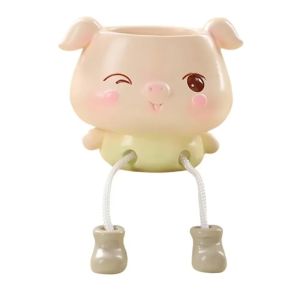 LIKANTA Mini Animal Hanging Flower Pot Cartoon Cute Plants Pot Multifunctional Resin Craft Planter Pot For Indoor Outdoor