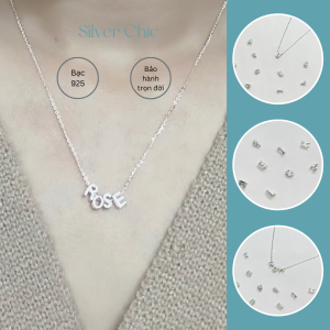 Dây chuyền bạc 925 phối chữ cái theo yêu cầu SILVER CHIC